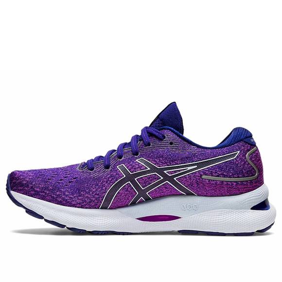 NEW ASICS women‚Äôs gel-nimbus 24 running shoes in orchid/soft sky - Picture 2 of 6